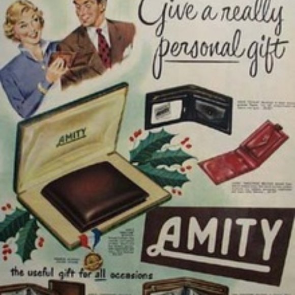 Vintage Amity Cowhide Leather Men's Trifold Wallet Billfold Brown 4 Snaps - Picture 16 of 16